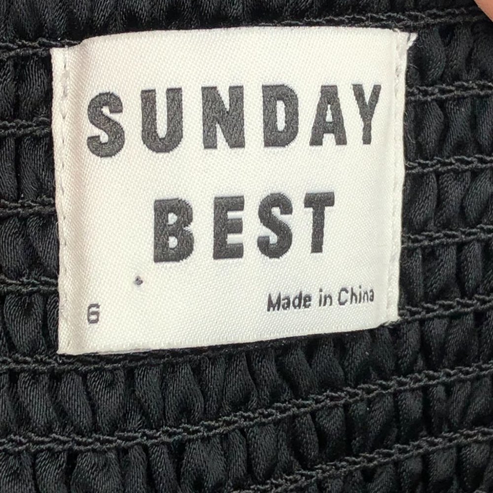 NWT Aritzia Sunday Best Black Satin Sweetheart Billie Blouse size 6 - Picture 7 of 16